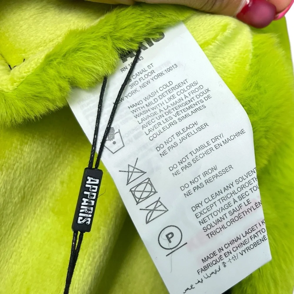 NEW Apparis Faux Fur Green Dog‎ Vest Large